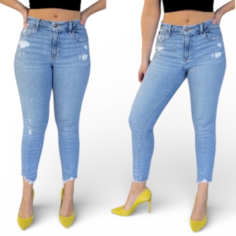 Abercrombie & Fitch light wash super skinny mid rise ankle jeans size 29